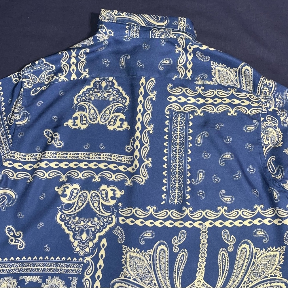 8 by Yoox blue paisley print shirt - Picture 4 of 5